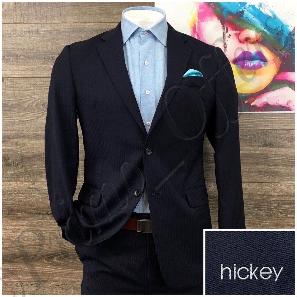 Hickey Freeman Mens Suit 2 Piece Set Size 40R Jacket Blazer Pants Wool Milburn